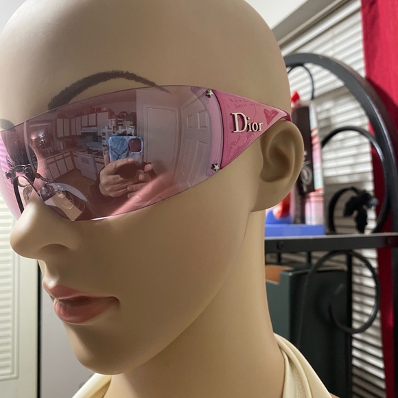LIKE NEW SO RARE DIOR Vintage Golf Pink rimless sunglasses Y2K Barbie style - Picture 4 of 15